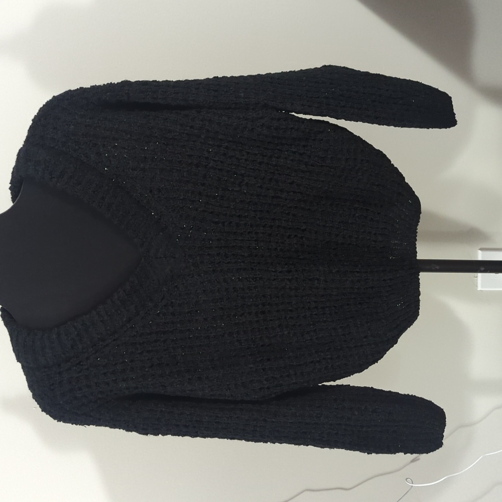 Pink Lily Black V-neck Sweater